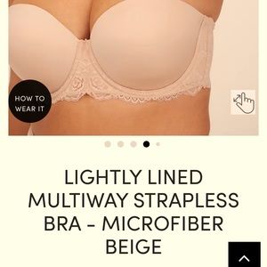 Torrid Strapless Bra in Beige. Size 40D